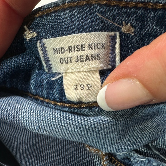 Madewell kick out jeans mid rise stretch denim patch pockets 29P - Picture 6 of 9